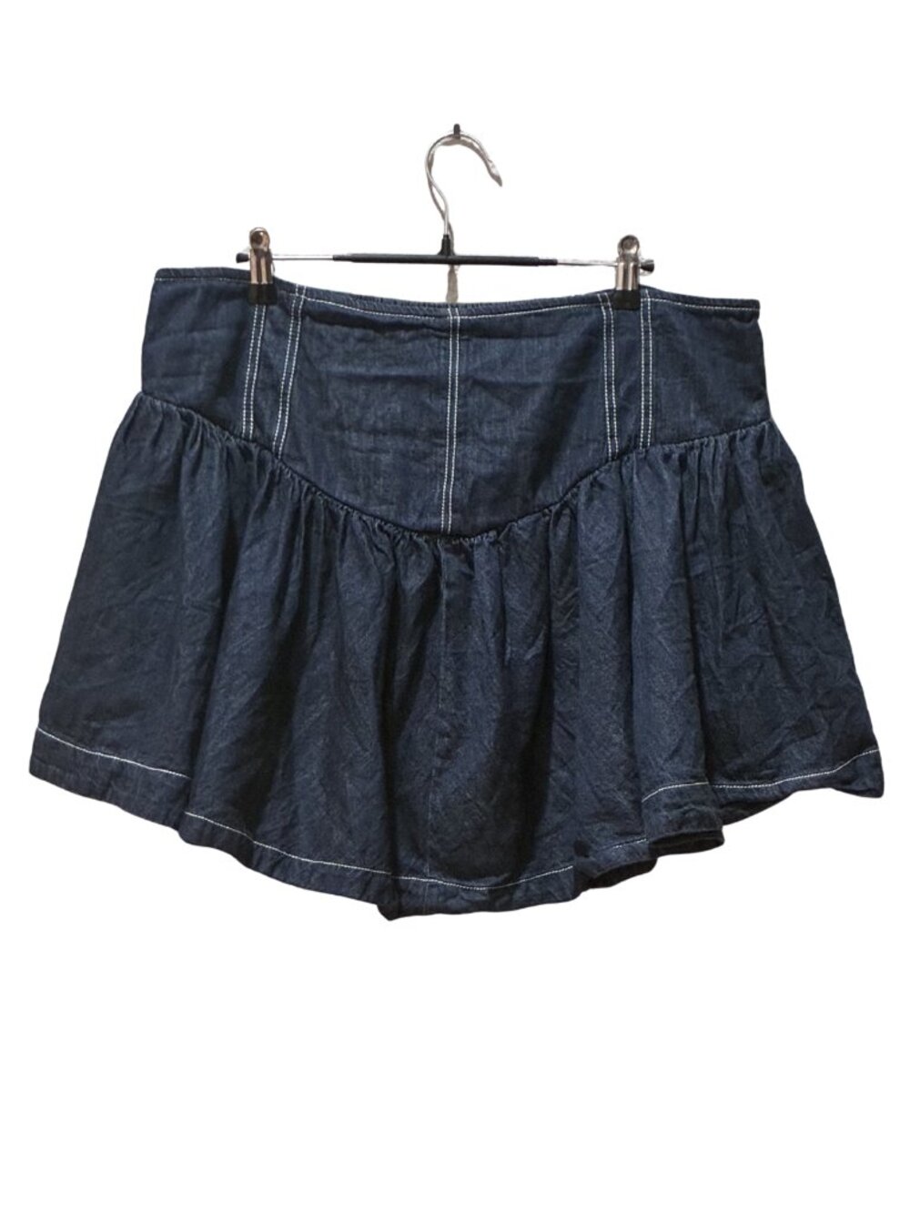 Anthropologie Pilcro Basque-Waist Denim Cotton Babydoll Coquette Mini Skirt XL - Picture 4 of 8